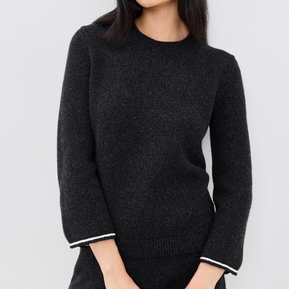 Theory Tweed Knit Pullover Top, Midweight Sweater, Crew Neck, Long Sleeve Sz S - Picture 1 of 12